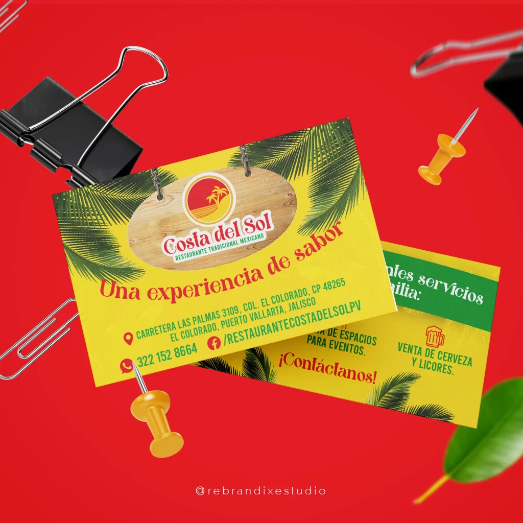 Diseño de tarjeta de presentación para restaurante