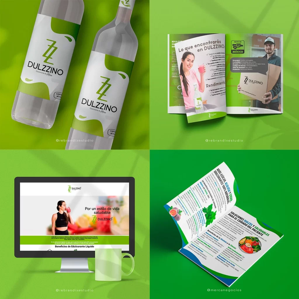 Diseño de branding de lanzamiento de edulcorante liquido