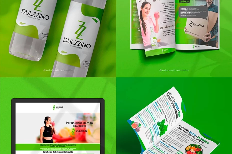 diseño de branding y etiquetas de edulcorante liquido Dulzzino